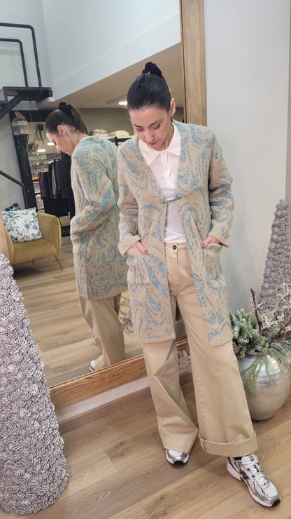 Cardigan in maglia jacquardenza