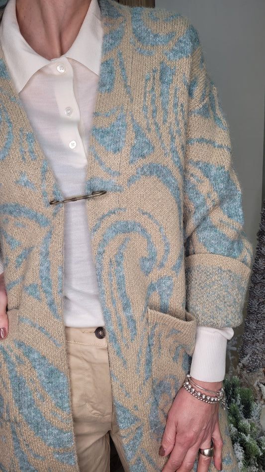 Cardigan in maglia jacquardenza